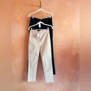 Ann Taylor Work Pants Bundle Size 0 NWT Black & Cream Straight Leg